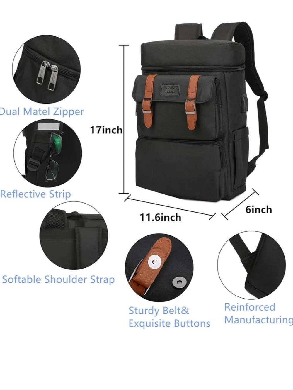 Black & Brown  Travel Backpack